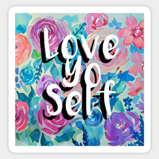 Self Love Floral Rose Pattern Sticker